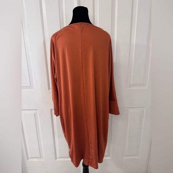 Culture Code Dolman Sleeve Mini Dress Sz XL Pumpkinspicy Orange Cowl Neck Party - Picture 4 of 7